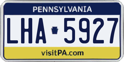 PA license plate LHA5927