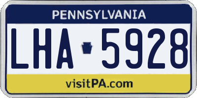 PA license plate LHA5928
