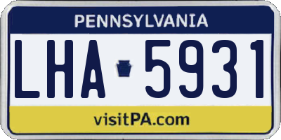 PA license plate LHA5931