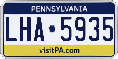 PA license plate LHA5935