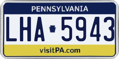 PA license plate LHA5943