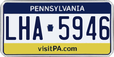 PA license plate LHA5946