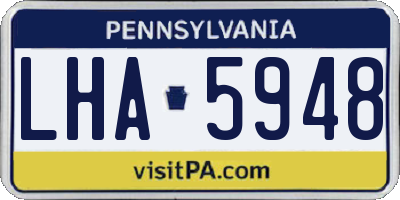 PA license plate LHA5948