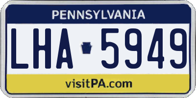 PA license plate LHA5949