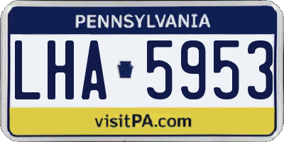 PA license plate LHA5953