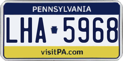 PA license plate LHA5968