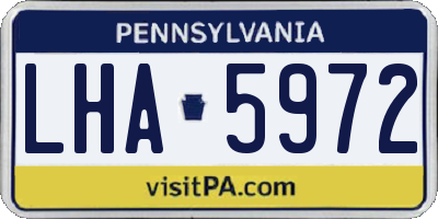 PA license plate LHA5972