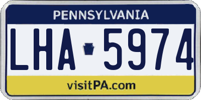 PA license plate LHA5974