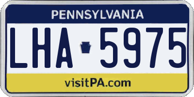 PA license plate LHA5975