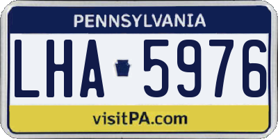 PA license plate LHA5976