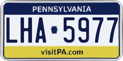 PA license plate LHA5977