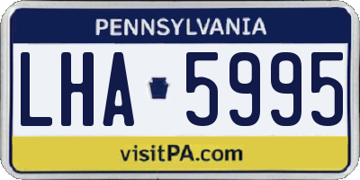 PA license plate LHA5995