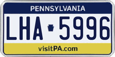 PA license plate LHA5996
