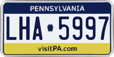 PA license plate LHA5997