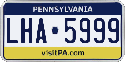 PA license plate LHA5999