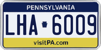 PA license plate LHA6009
