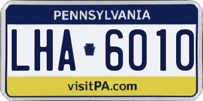 PA license plate LHA6010