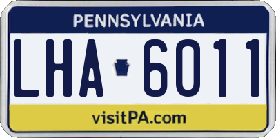 PA license plate LHA6011