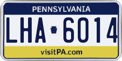 PA license plate LHA6014