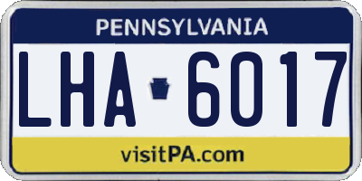 PA license plate LHA6017