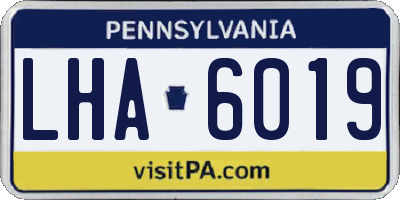 PA license plate LHA6019