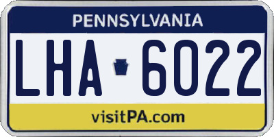 PA license plate LHA6022