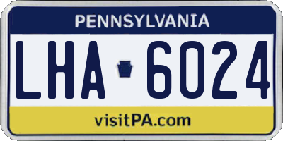 PA license plate LHA6024