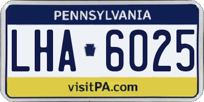 PA license plate LHA6025