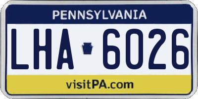PA license plate LHA6026