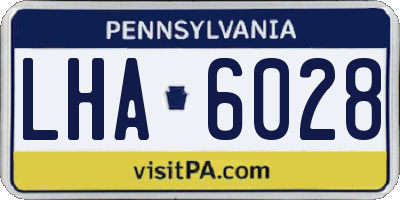 PA license plate LHA6028