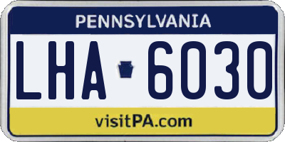 PA license plate LHA6030