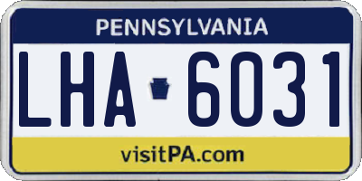PA license plate LHA6031