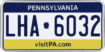 PA license plate LHA6032