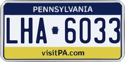PA license plate LHA6033