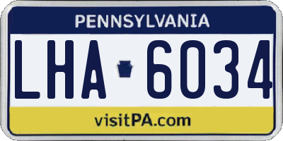 PA license plate LHA6034