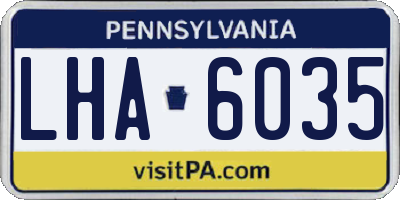 PA license plate LHA6035