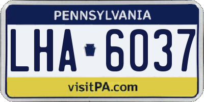 PA license plate LHA6037