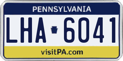 PA license plate LHA6041