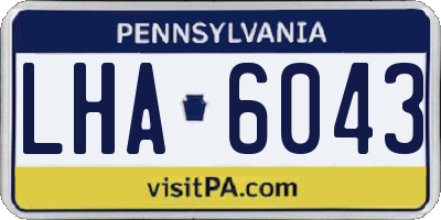 PA license plate LHA6043