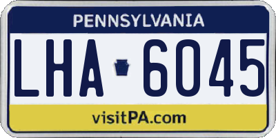 PA license plate LHA6045