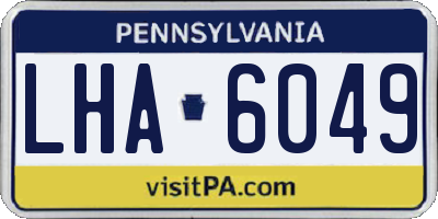PA license plate LHA6049