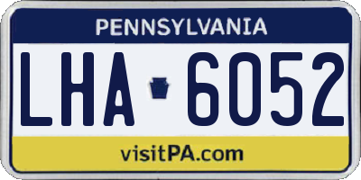 PA license plate LHA6052