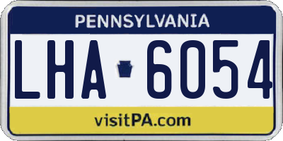 PA license plate LHA6054