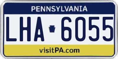 PA license plate LHA6055