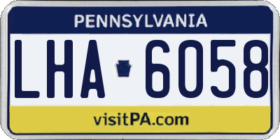 PA license plate LHA6058