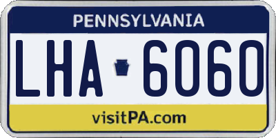 PA license plate LHA6060