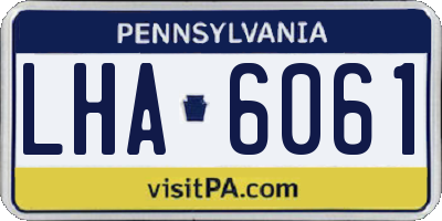 PA license plate LHA6061