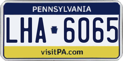 PA license plate LHA6065