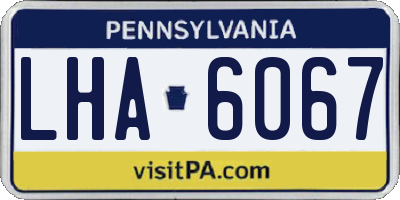 PA license plate LHA6067