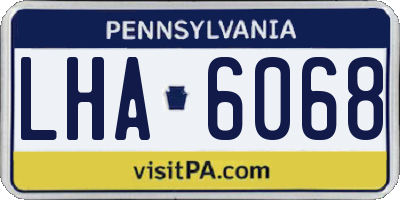 PA license plate LHA6068